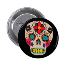 Mexican Folk Art Sugar Skull Pin