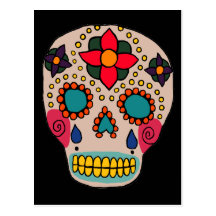 Mexican Folk Art Sugar Skull Post Cards