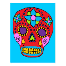 Mexican Folk Art Sugar Skull Postcards