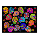 Mexican Folk Art Sugar Skulls Post Cards