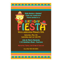 Mexican Owl Birthday Fiesta Personalised Announcements