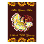 Mexican Quinceanera Invitation - Burgundy Nathalie