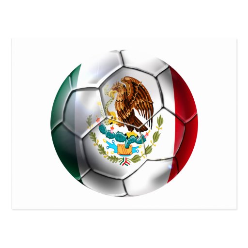 Mexico el Tri soccer ball Mexican futbol flag bola Post Cards