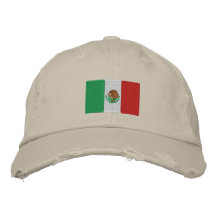 Mexico flag embroidered chino twill hat embroidered baseball caps