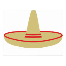 mexico party sombrero post card