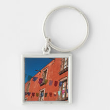Mexico, San Miguel de Allende. Colourful banners Key Chain