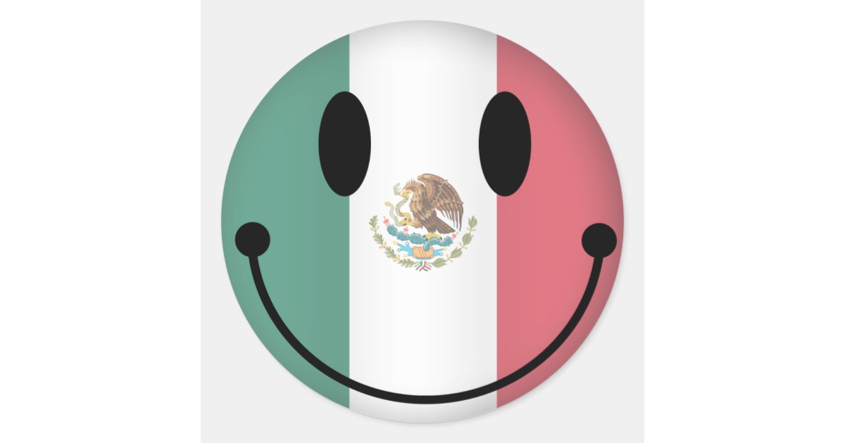 Mexico Smiley Round Sticker Zazzle