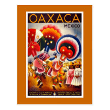 "Mexico" Vintage Travel Poster Postcard
