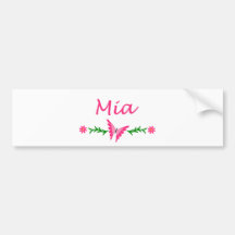 Mia (Pink Butterfly) Bumper Sticker