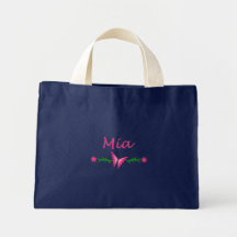Mia (Pink Butterfly) Canvas Bags
