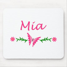 Mia (Pink Butterfly) Mouse Pads