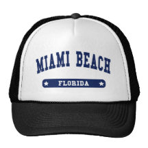 Miami Beach Florida College Style tee shirts Hat