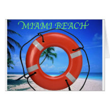 MIAMI BEACH LIFE SAVER GREETING CARD