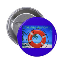 MIAMI BEACH LIFE SAVER PINBACK BUTTON