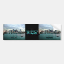 Miami Florida Skyline Bumper Sticker