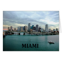 Miami Florida Skyline Cards