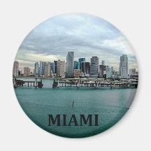 Miami Florida Skyline Refrigerator Magnet