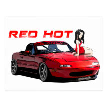 Miata MX-5 Red Hot Postcard