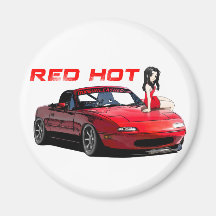Miata MX-5 Red Hot Refrigerator Magnet