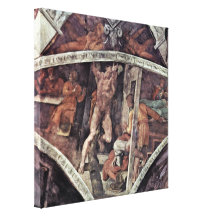Michelangelo Buonarroti - Crucifixion of Hamaan Stretched Canvas Print