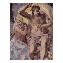 Michelangelo Buonarroti Das J?ngste Gericht, Fresk Postcard