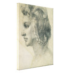 Michelangelo's Ideal Head of a Woman Stretched Canvas Prints