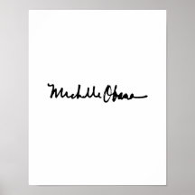 MICHELLE OBAMA AUTOGRAPH -.png Print
