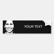 MICHELLE OBAMA STAMP INK ART BUMPER STICKER
