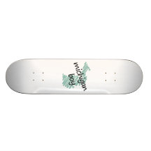 Michigan Boy on Child's Michigan Map Drawing Skate Board Deck