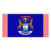 Michigan Flag Customized Photo Card