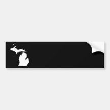 Michigan in White and Black Bumper Stickers