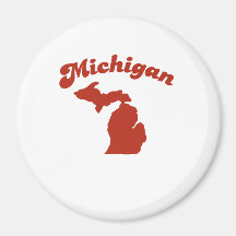 MICHIGAN Red State Refrigerator Magnet