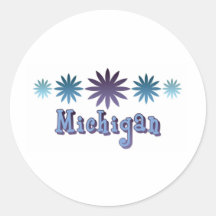 Michigan Round Stickers