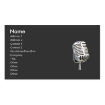 microphone old style business card