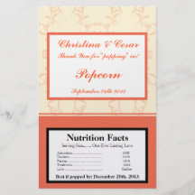 Microwave Popcorn Wrapper Pinkish/Peach Formal Scr Custom Flyer
