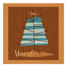 Mid Century Modern Christmas Tree Personalized Invite