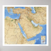 Middle East Map 1993 Poster