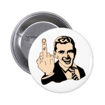 Middle Finger Salute Retro Button
