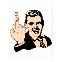 Middle Finger Salute Retro Postcards