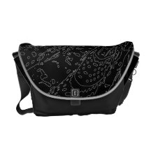 Midnight Black Splash Messenger Bag
