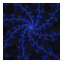 Midnight Blue Galaxy - fractal art Photo Print