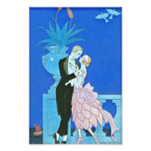 Midnight Kiss Art Deco Print Art Photo