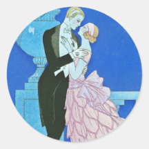 Midnight Kiss Art Deco Stickers