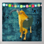 Midnight Moonlight Aoudad Poster