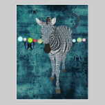 Midnight Moonlight Zebra  Postcard postcards