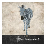 Midnight Zebra Black & White Invitation