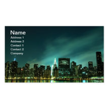 Midtown Manhattan skyline at Night Lights, NYC Business Card