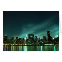 Midtown Manhattan skyline at Night Lights, NYC Greeting Card