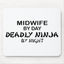 Midwife Deadly Ninja by Night Mousepads