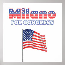 Milano for Congress Patriotic American Flag Print